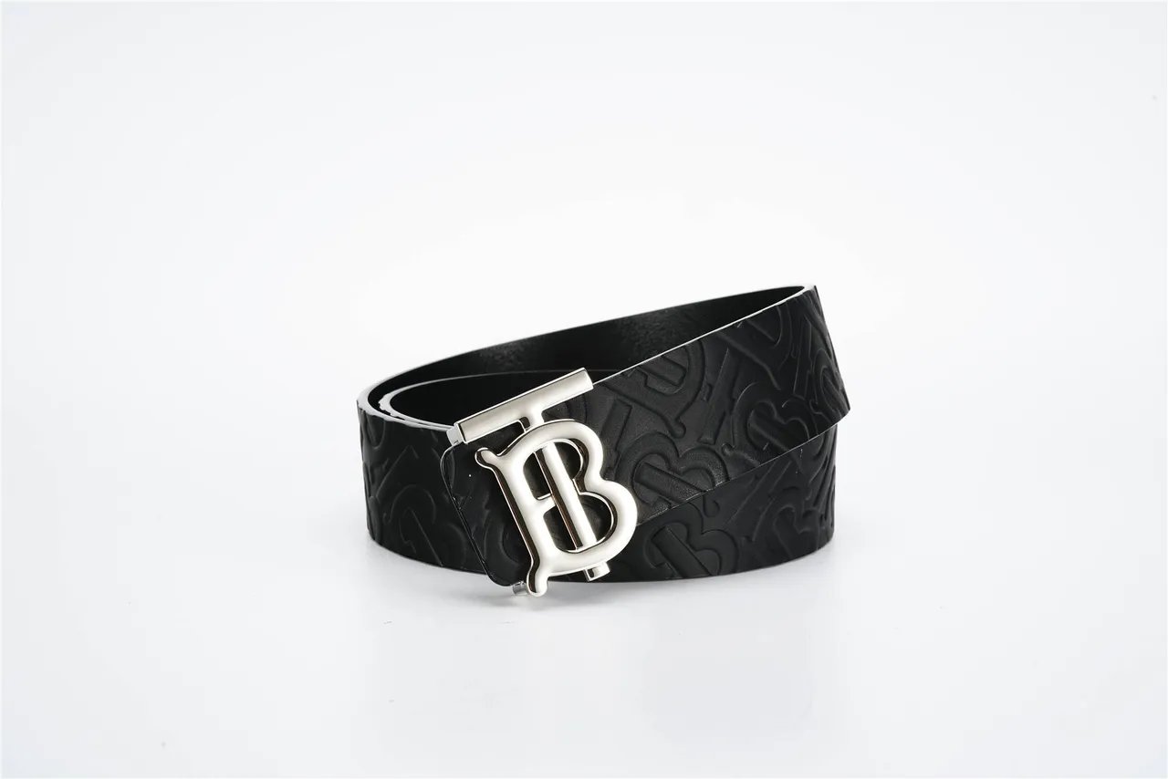 Burberry Thomas Burberry Monogram Black Leather Belt 4