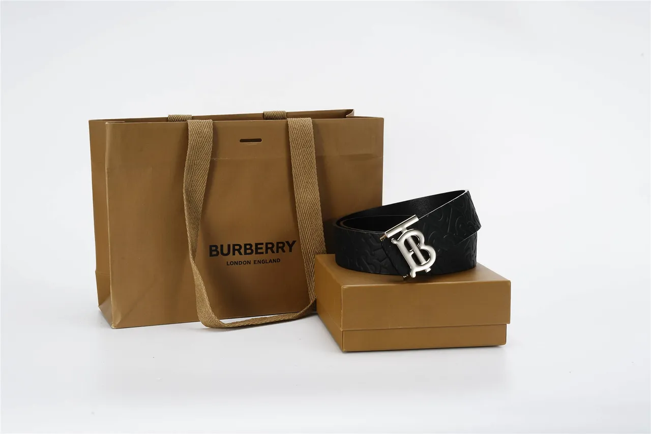 Burberry Thomas Burberry Monogram Black Leather Belt 5