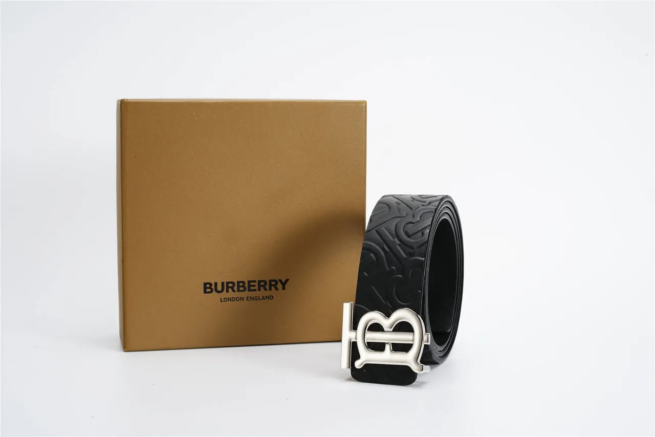 Burberry Thomas Burberry Monogram Black Leather Belt 6