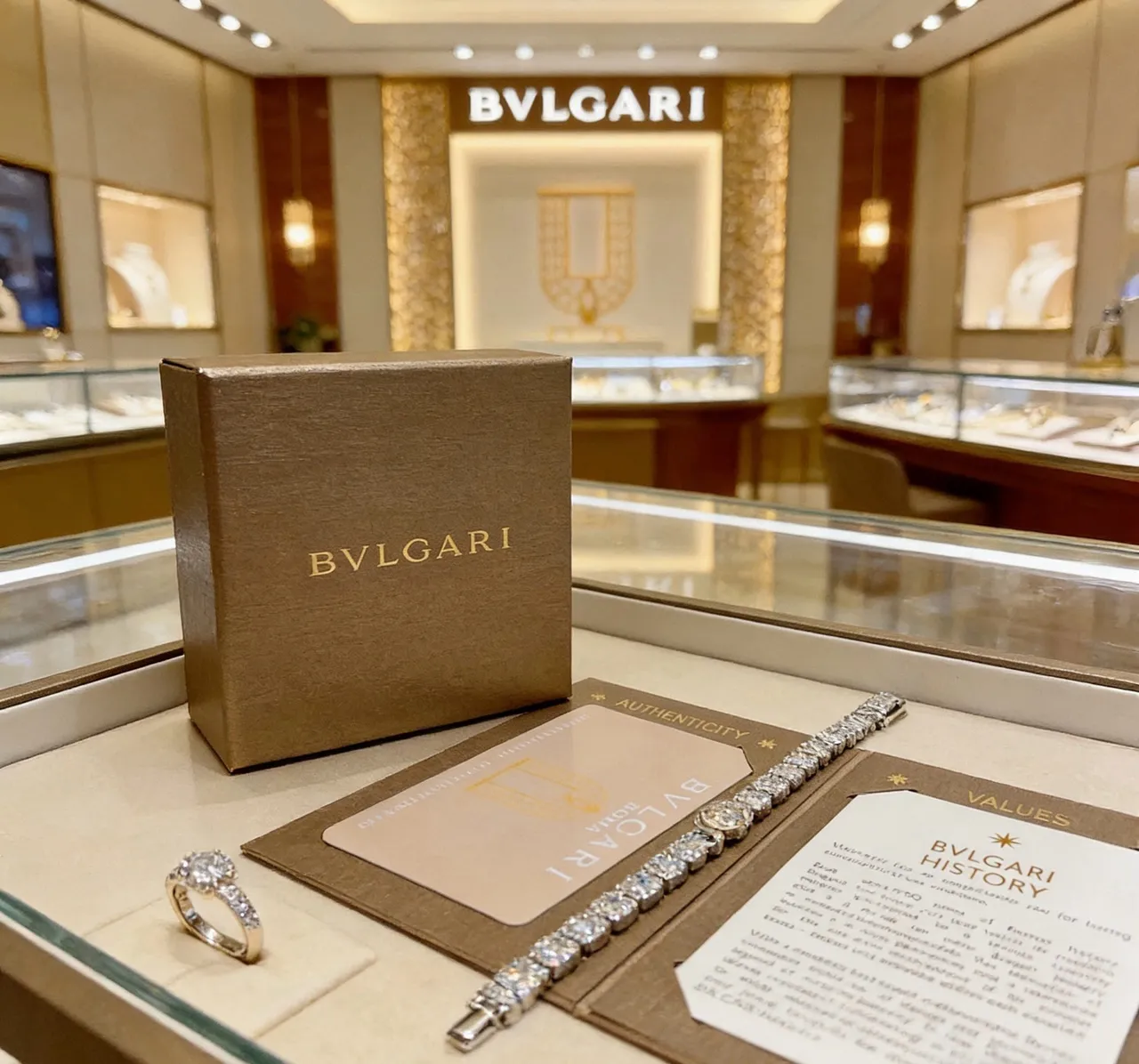 Bvlgari Bracelet de Pierre Taille Carrée Halo Pavé Articulé 2