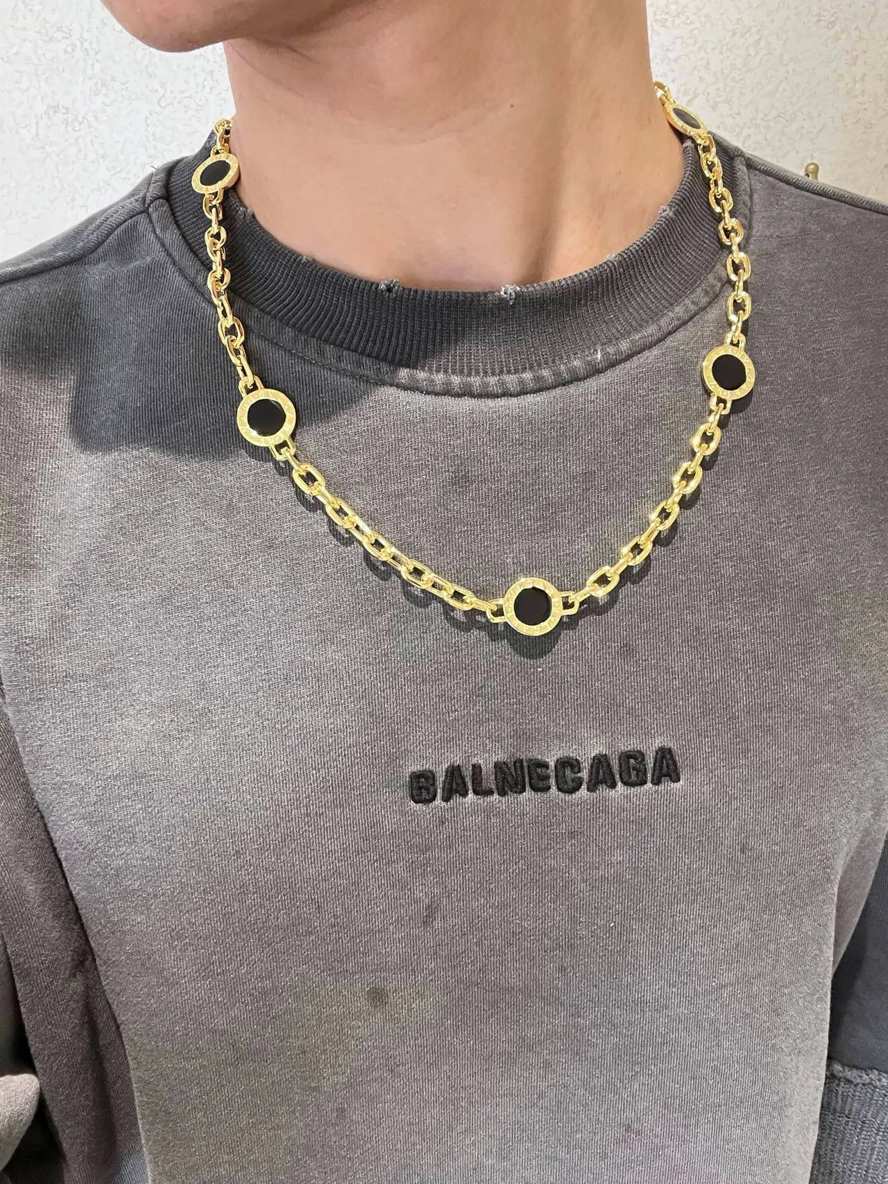 Bvlgari B.zero1 Colar de ouro e ônix preto 8