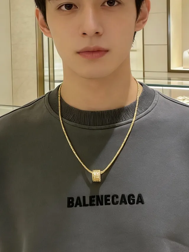 Bvlgari B.zero1 Chaîne tressée or argent chaîne rotative double bande collier pendentif 3