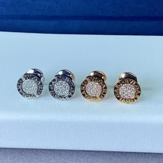 Bvlgari B.zero1 Pavé क्रिस्टल सर्कुलर स्टड कान की मढ़ी