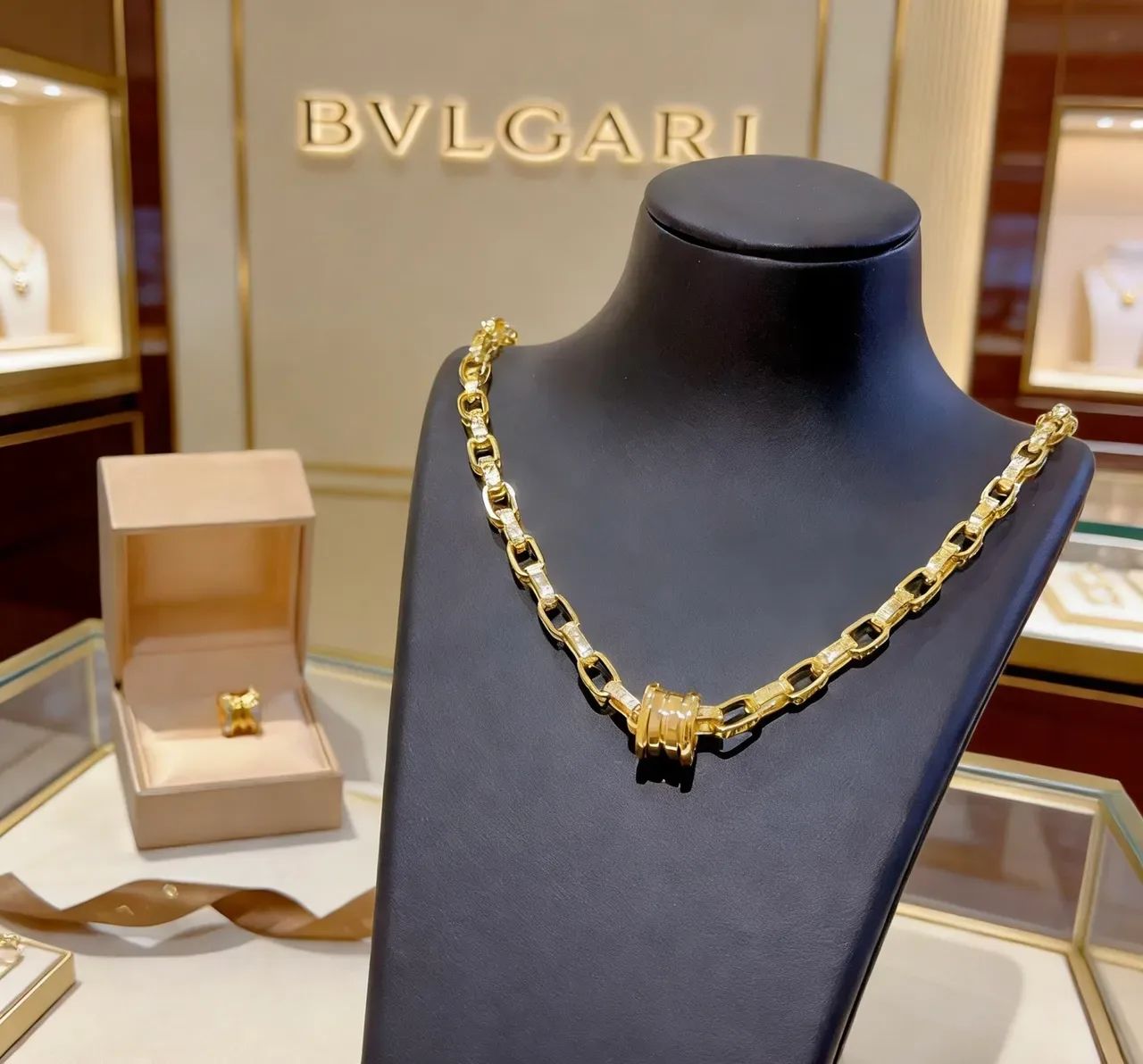 Bvlgari B.zero1 Rock Colar de Corrente Pavé de Ouro 2