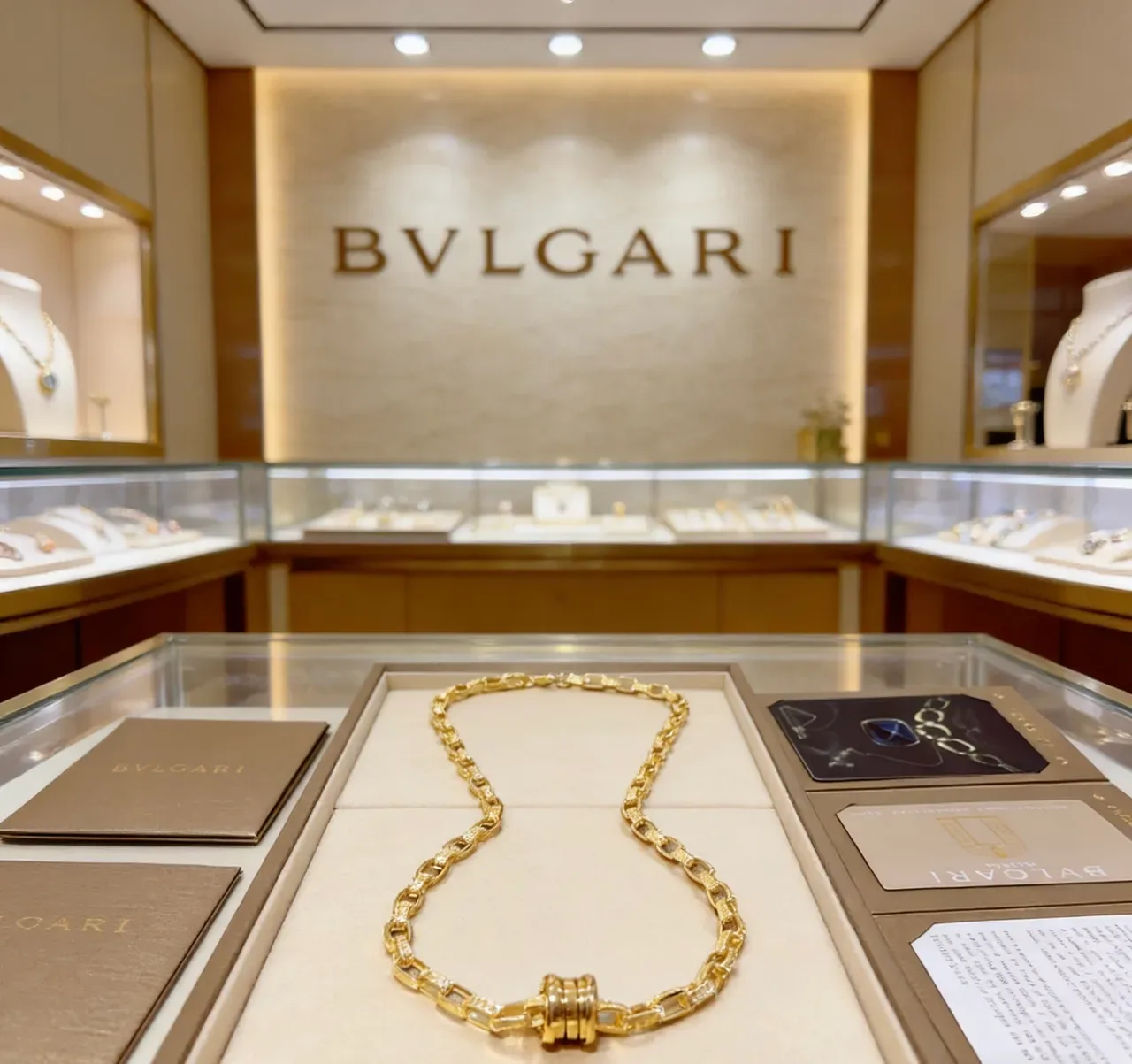 Bvlgari B.zero1 Rock Colar de Corrente Pavé de Ouro 6