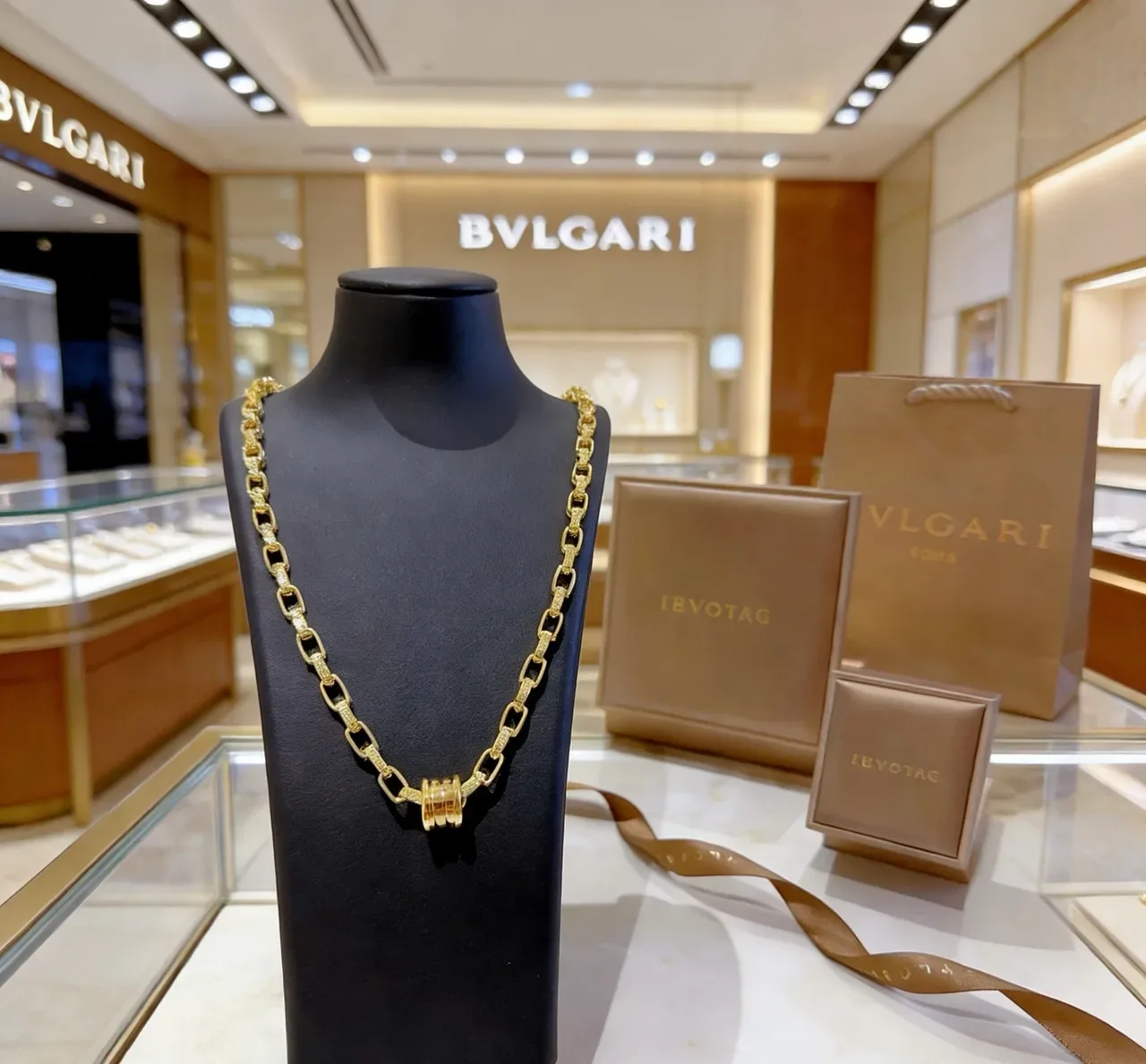 Bvlgari B.zero1 Rock Colar de Corrente Pavé de Ouro 8