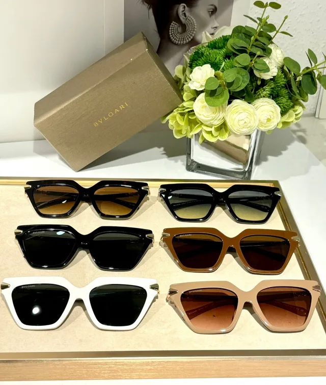 Bvlgari Brown Acetate Angular Frame Sunglasses 4
