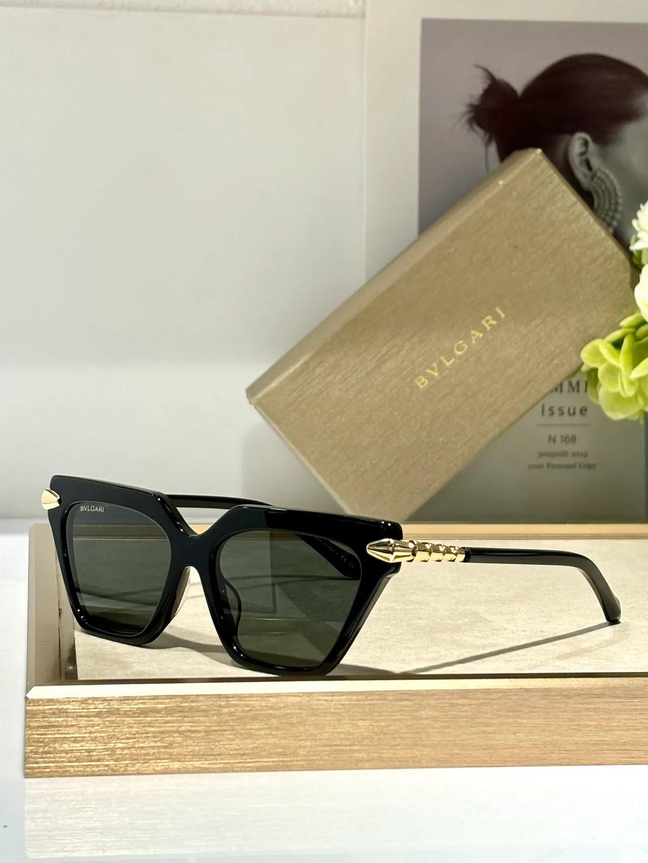 Bvlgari Brown Acetate Angular Frame Sunglasses 7