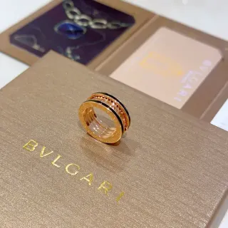 Bvlgari Gold Black Multi-Band Rotating Ring