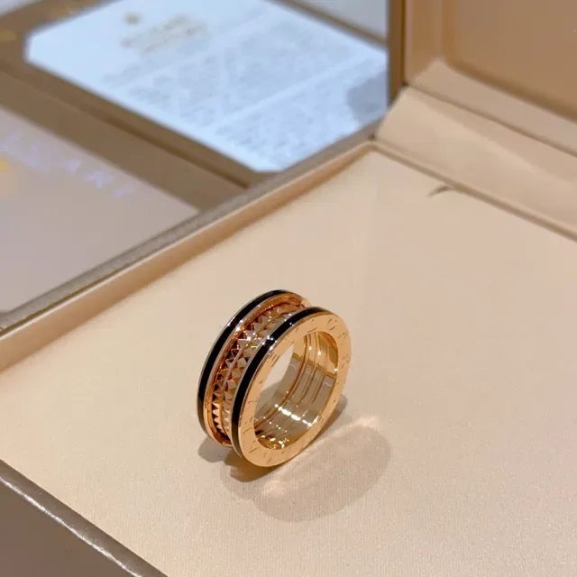 Bvlgari Gold Black Multi-Band Rotating Ring 3