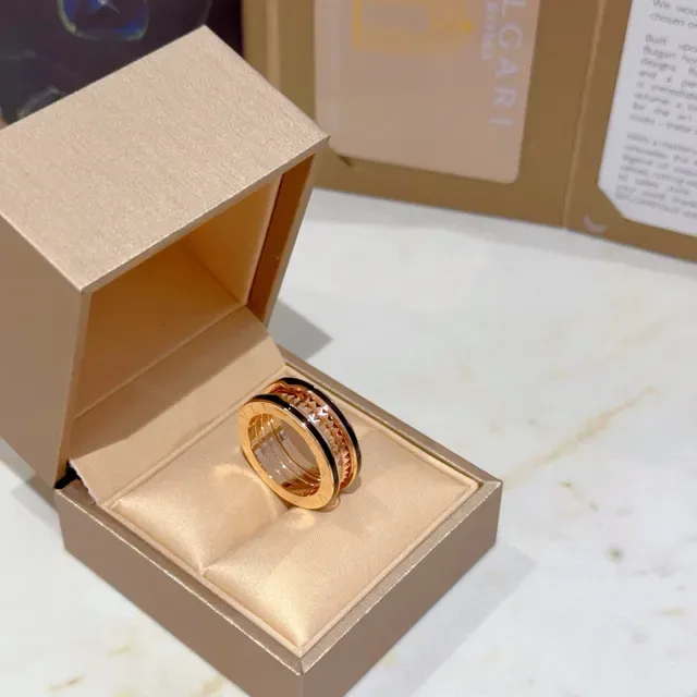 Bvlgari Gold Black Multi-Band Rotating Ring 4