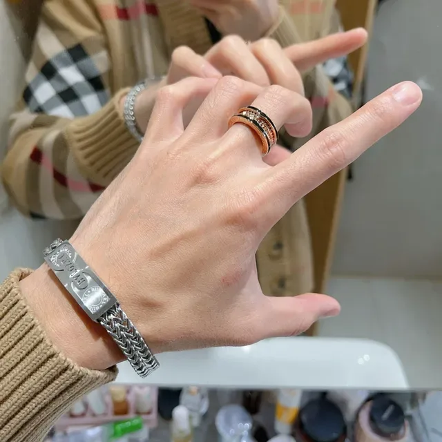 Bvlgari Gold Black Multi-Band Rotating Ring 5