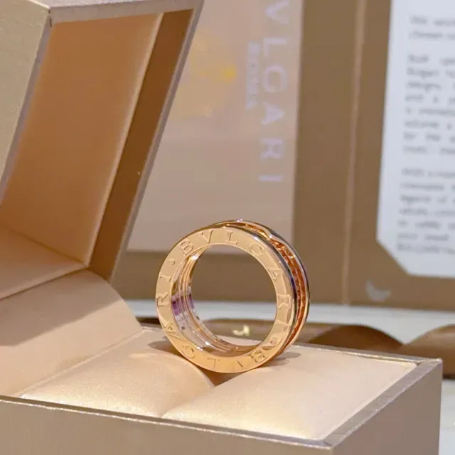 Bvlgari Gold Black Multi-Band Rotating Ring 6