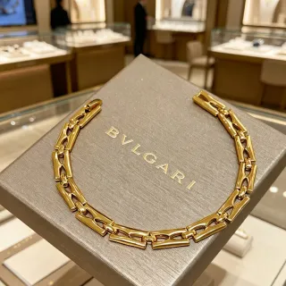Bvlgari सोने का ज्यामितीय अंतःस्थापित लिंक कंगन