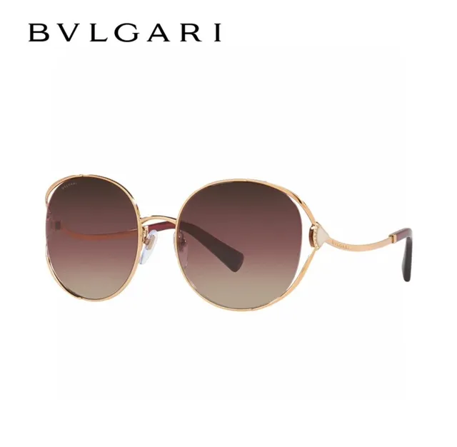 Bvlgari ওভাল সোনা এবং কালো গ্র্যাডিয়েন্ট লেন্স সানগ্লাস 2