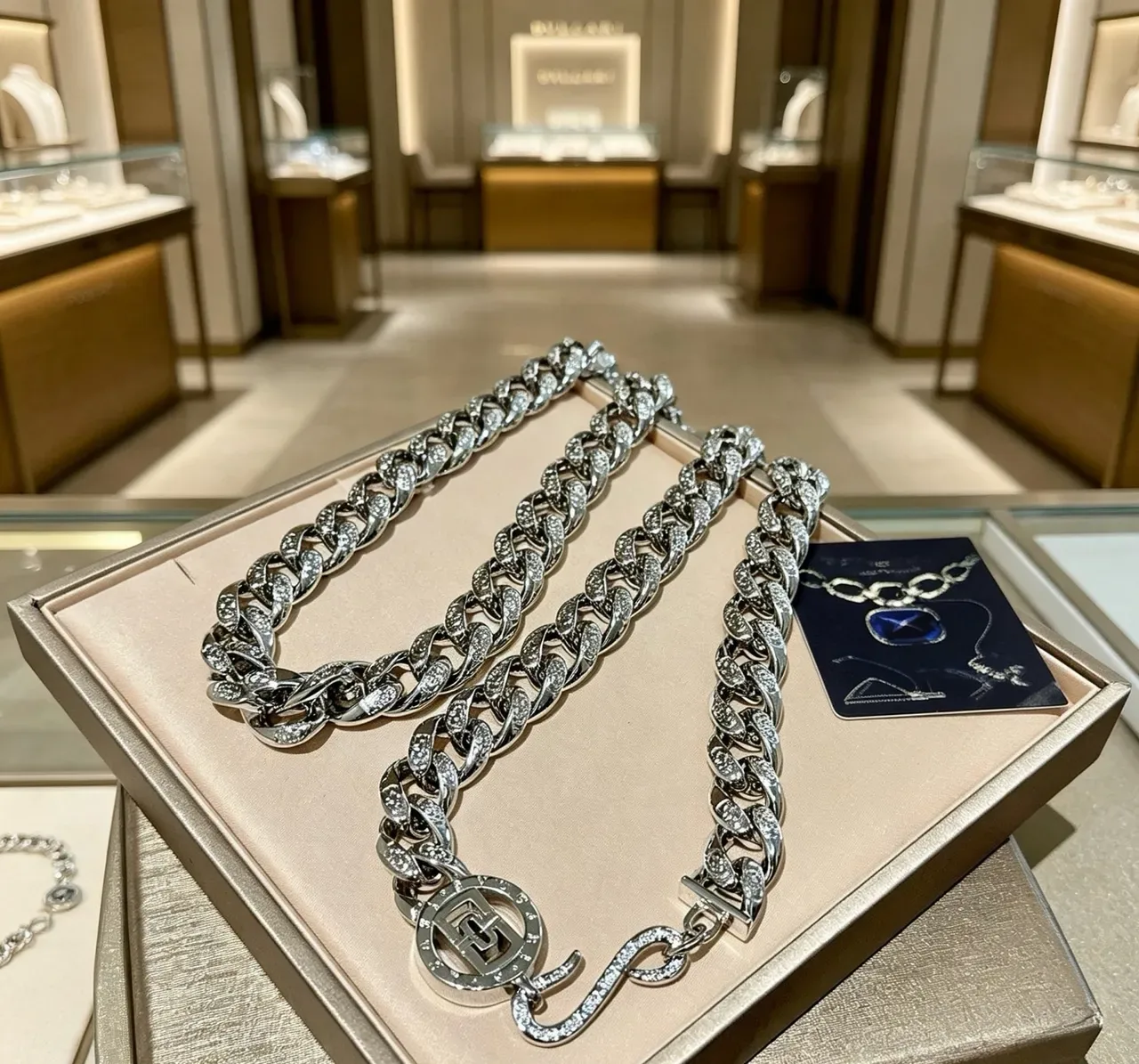 Bvlgari Pavé-Set Curb-Link Chain Necklace 6
