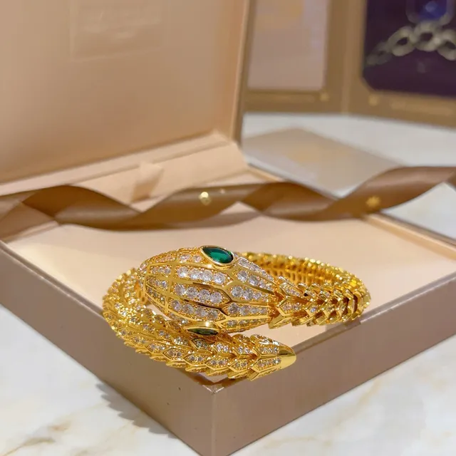 Bvlgari Serpenti Bracelet Serpent Ton Or Pavé Oeil d'Émeraude 4