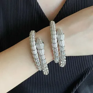 Bvlgari Serpenti Pavé Diamond Coiled Serpent Bracelets