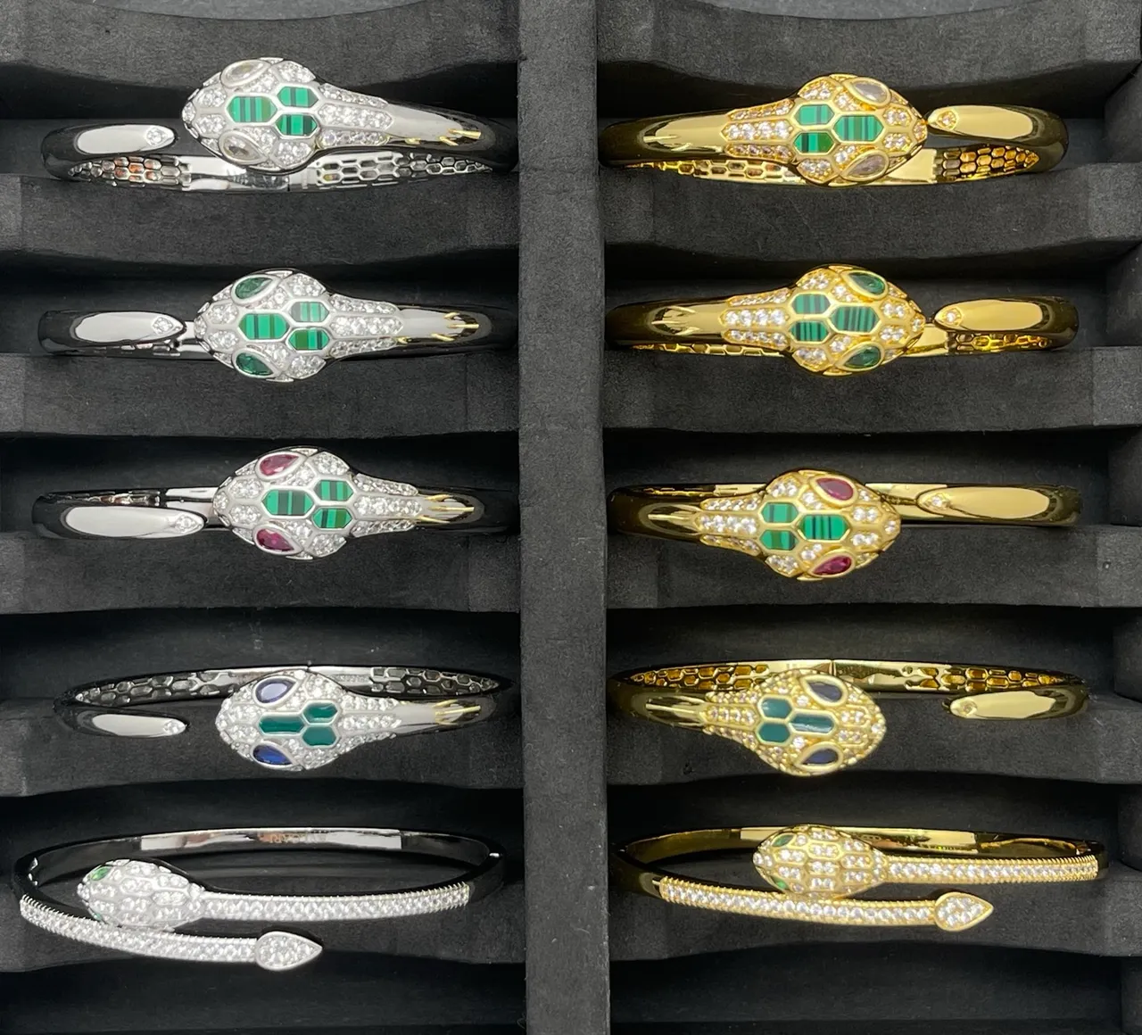 Bvlgari Serpenti Snake-Head Pavé Diamants et Gemmes Bracelets 3