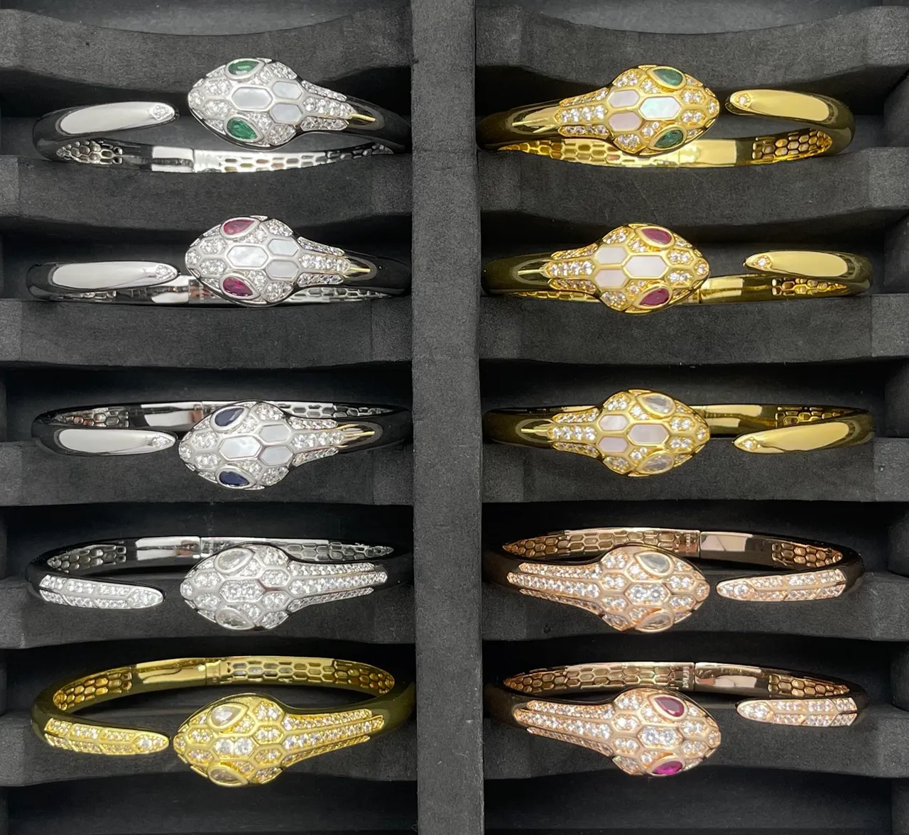 Bvlgari Serpenti Snake-Head Pavé Diamants et Gemmes Bracelets 4