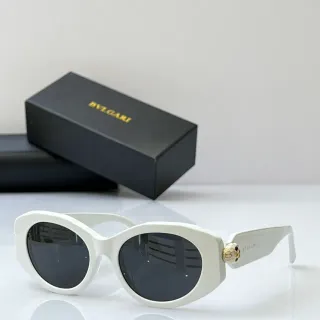 Bvlgari Serpenti White Acetate Oval Sunglasses