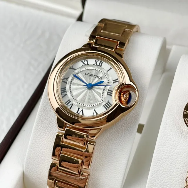 Cartier Ballon Bleu ذهبي أبيض وردي الزخرفة نمط الحلقة المتشابكة قلادة 6