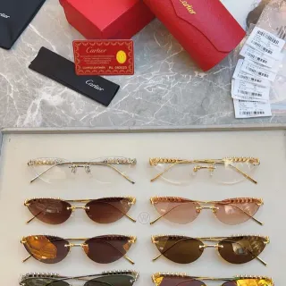 Cartier Clash de Cartier Rimless Spiked Brow Bar Sunglasses