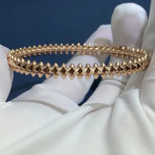 Cartier ذهب صف مزدوج مسامير هرمية مصقول وردي سوار