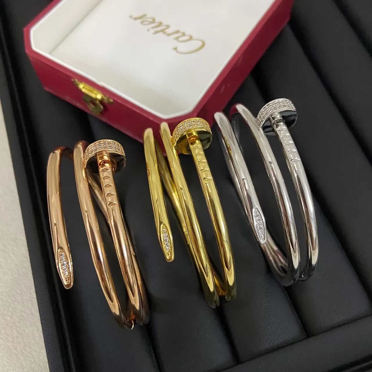 Cartier Juste un Clou سوار ذهب وردي ذهب أصفر ذهب أبيض سوارات 2