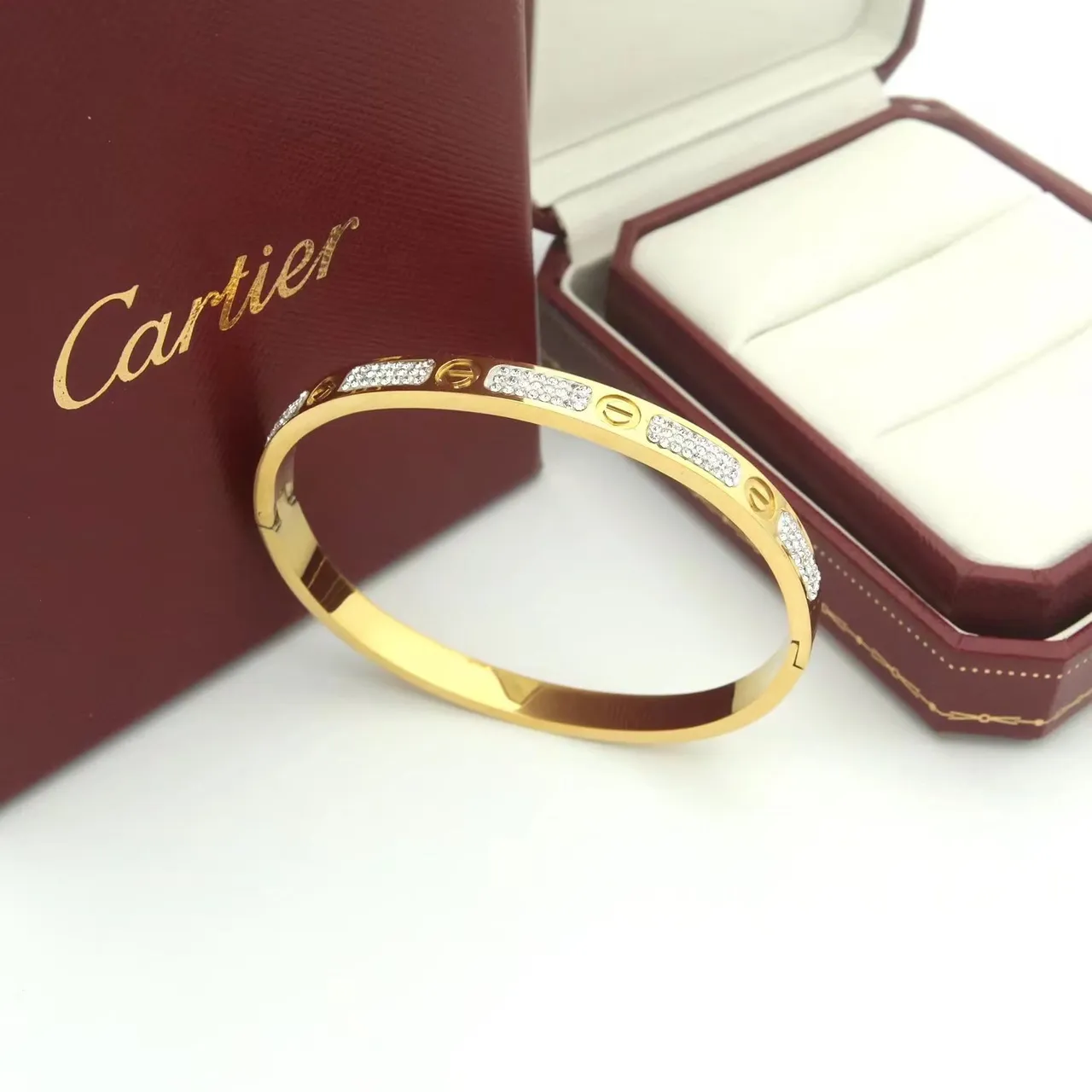 Cartier Juste un Clou bracelet en or ou argent à charnière Pavé-Set de cristaux 2