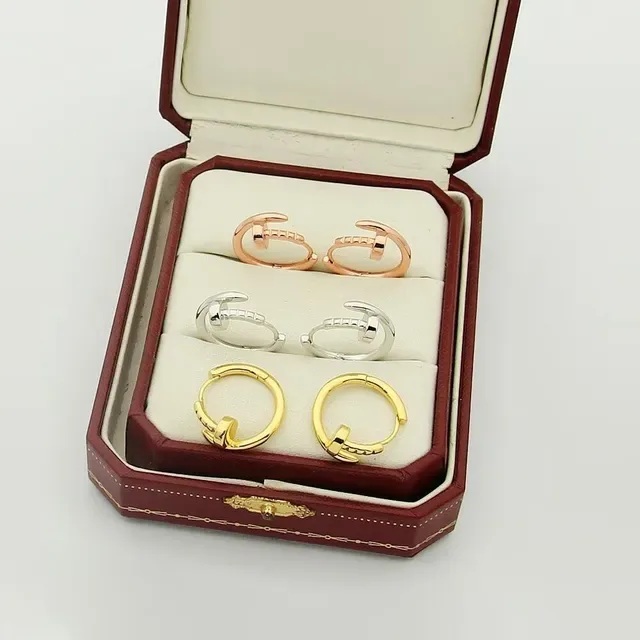 Cartier Juste un Clou ذهبي فضي حلقة مفصلية نقشة رأس المسمار أقراط 7
