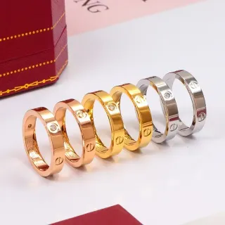 Cartier Juste un Clou Gold Silver Screw-Motif Band Single-Stone Inset Ring