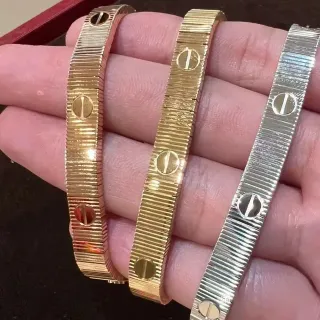 Cartier Juste un Clou Ribbed Screw-Head Bangle Bracelet