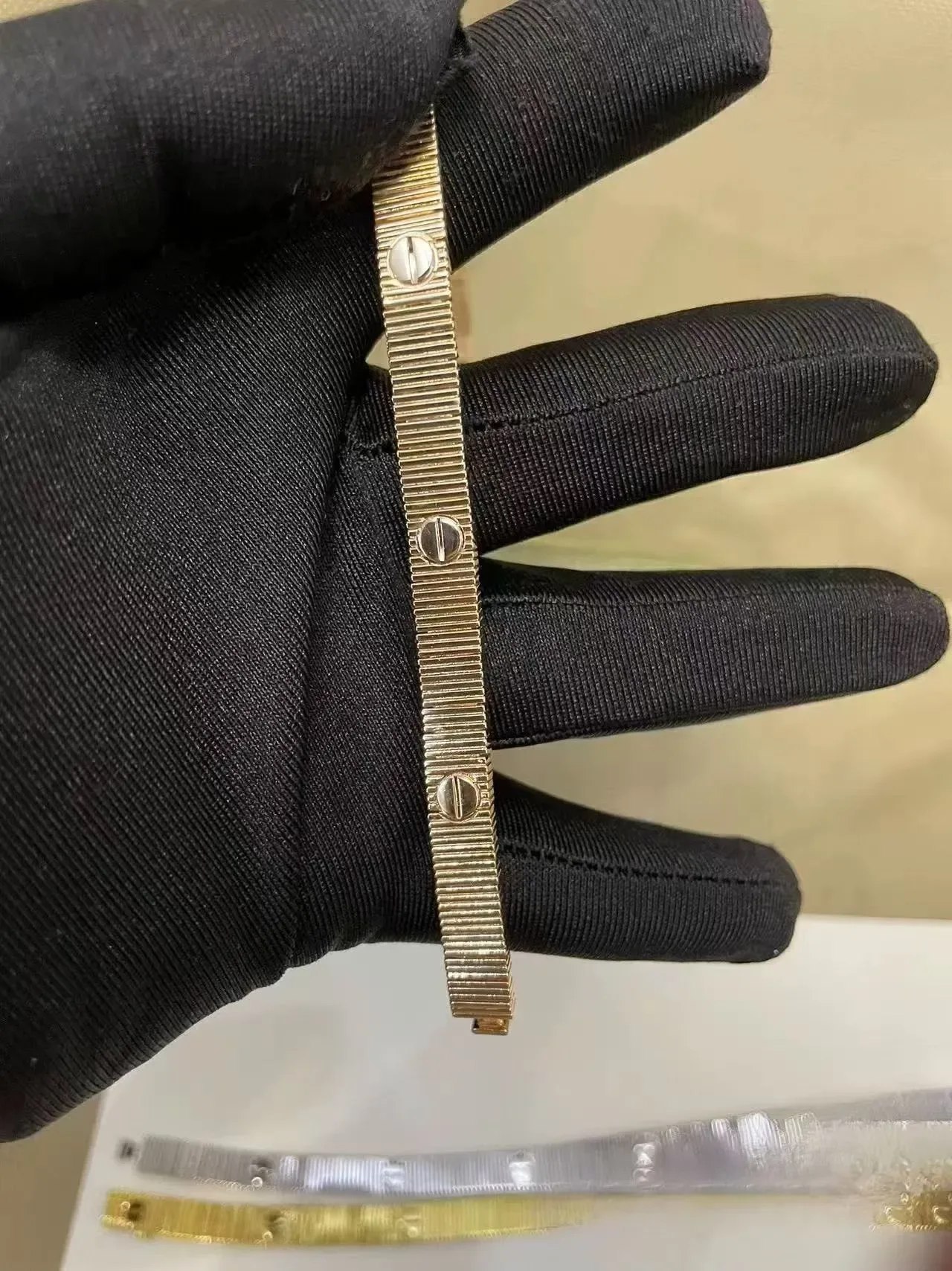 Cartier Juste un Clou Ribbed Screw-Head Bangle Bracelet 3