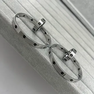 Cartier Juste un Clou Silver Black Screw-Motif Integrated Ring Bracelet