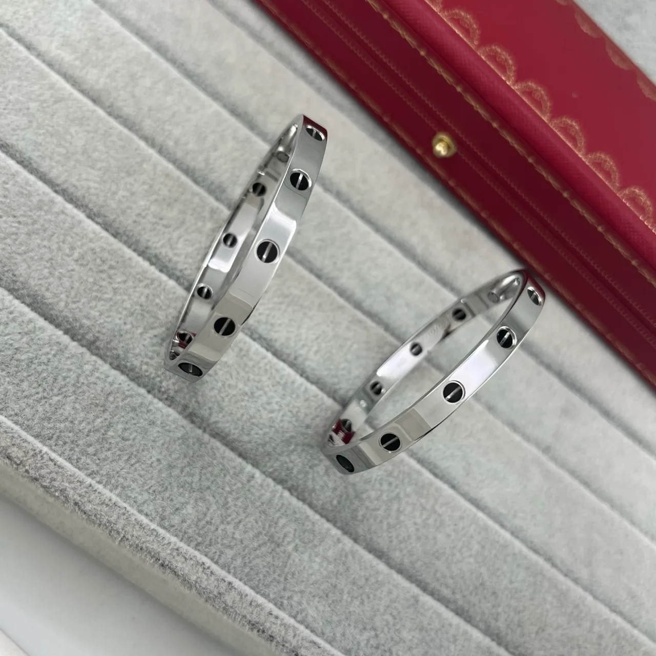 Cartier Juste un Clou فضي أسود نقشة المسمار متكامل حلقة سوار 5