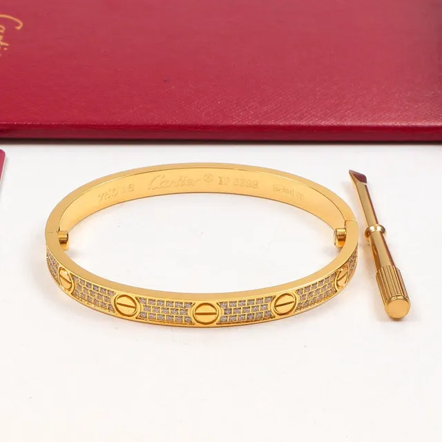 Cartier Love Bracelet bracelets en trois tons Pavé motif à vis 4