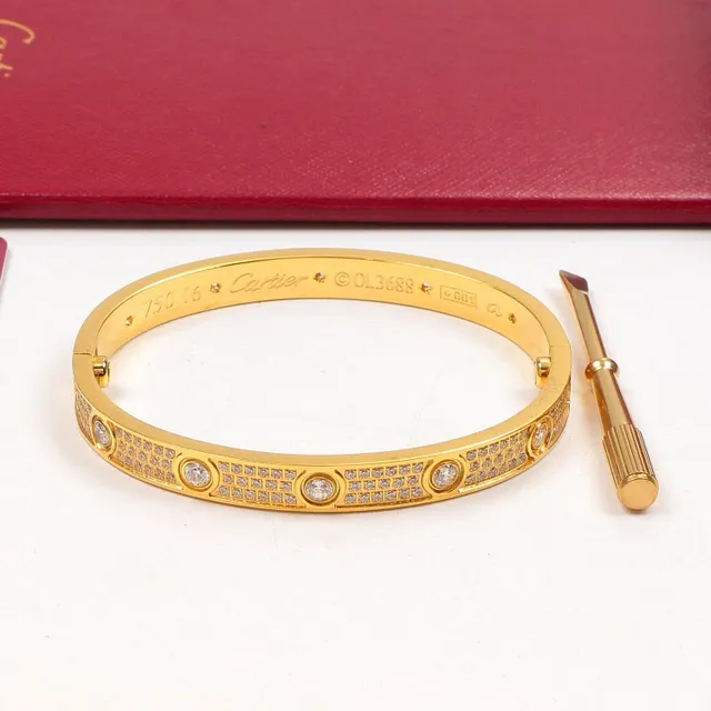 Cartier Love Bracelet bracelets en trois tons Pavé motif à vis 5