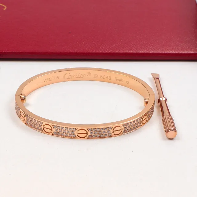 Cartier Love Bracelet bracelets en trois tons Pavé motif à vis 6