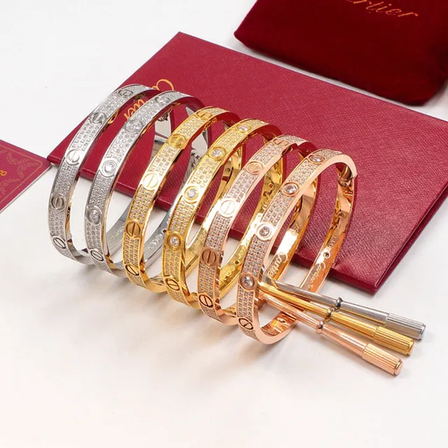 Cartier Love Bracelet bracelets en trois tons Pavé motif à vis 8