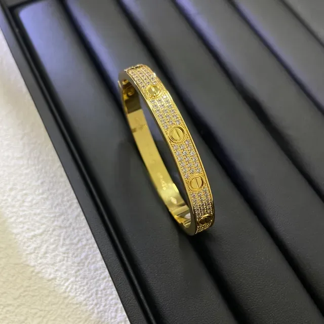 Bracelet Cartier Love Or et Argent à Bisagres Pavé 8
