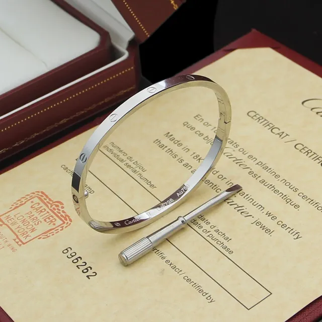 Cartier Love or et argent bracelet rigide motif de vis 3