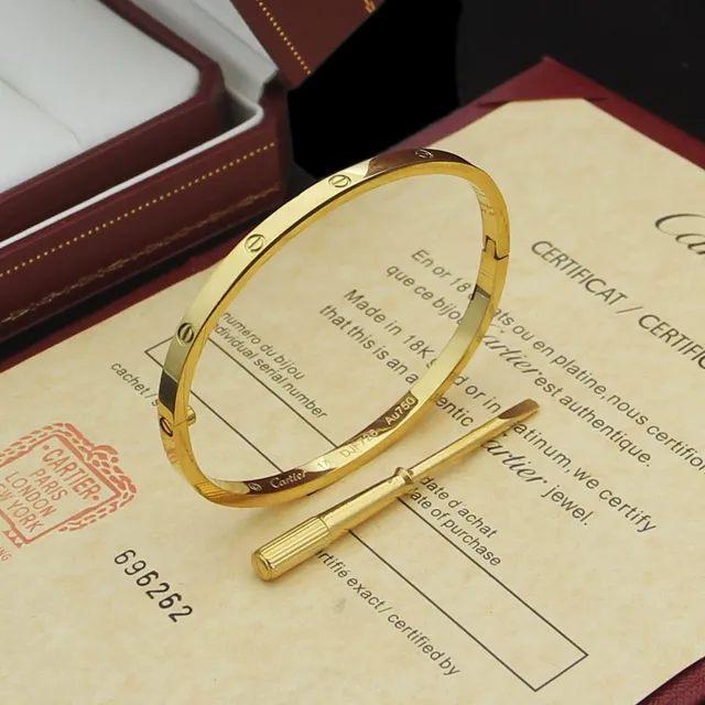 Cartier Love or et argent bracelet rigide motif de vis 4