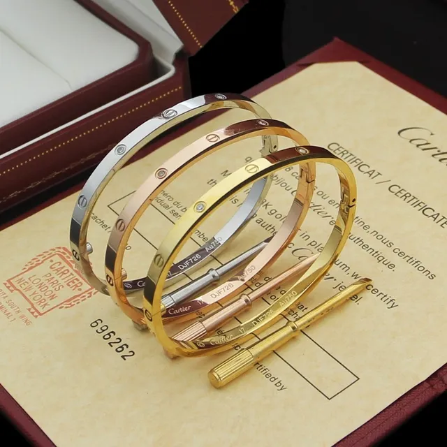 Cartier Love or et argent bracelet rigide motif de vis 5