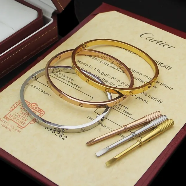 Cartier Love or et argent bracelet rigide motif de vis 7