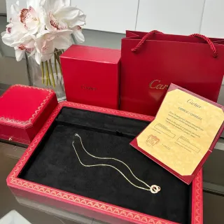 Cartier Love Interlocking Double-Circle Gold Necklace