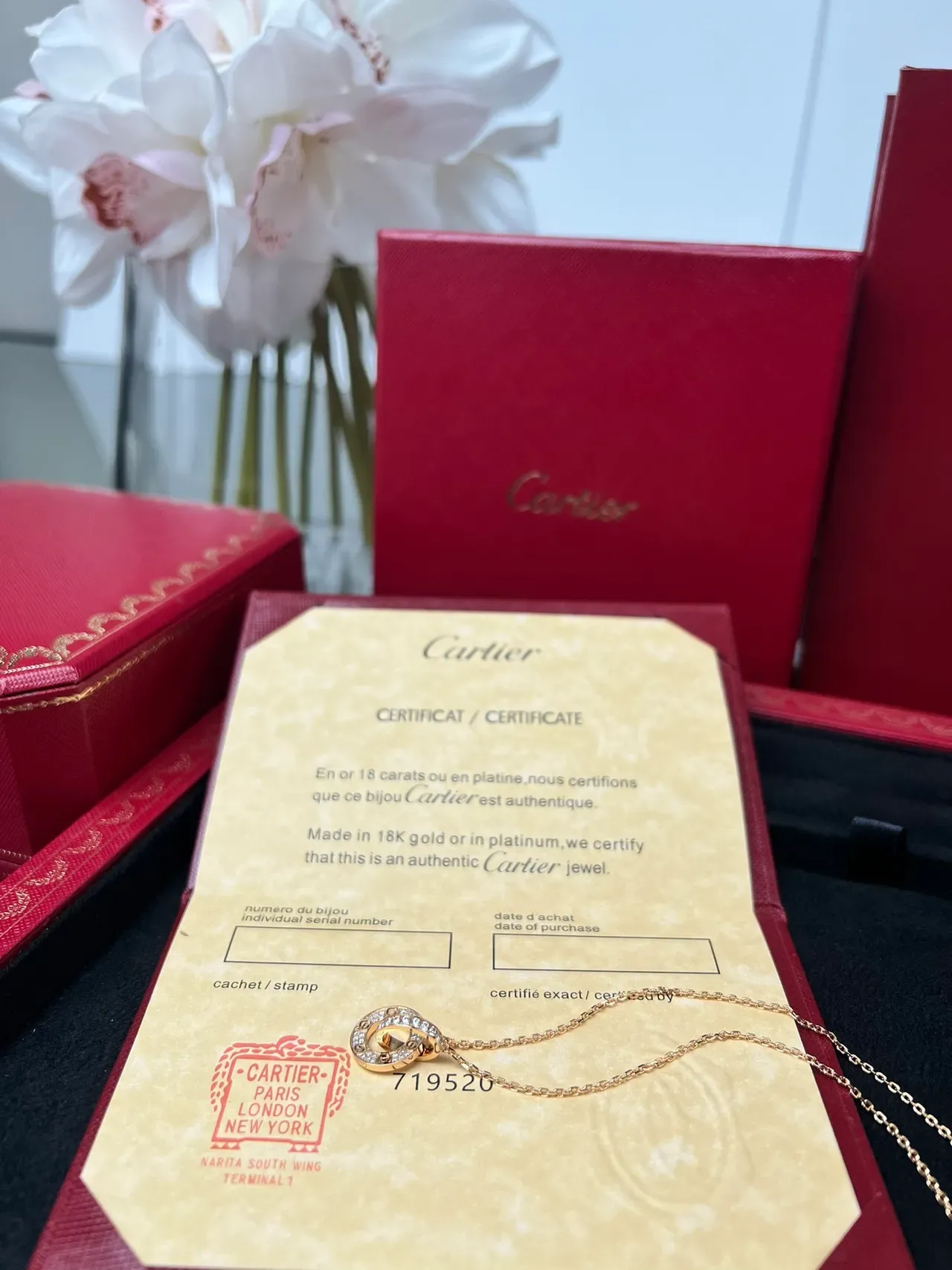 Cartier Love Interlocking Double-Circle Gold Necklace 6