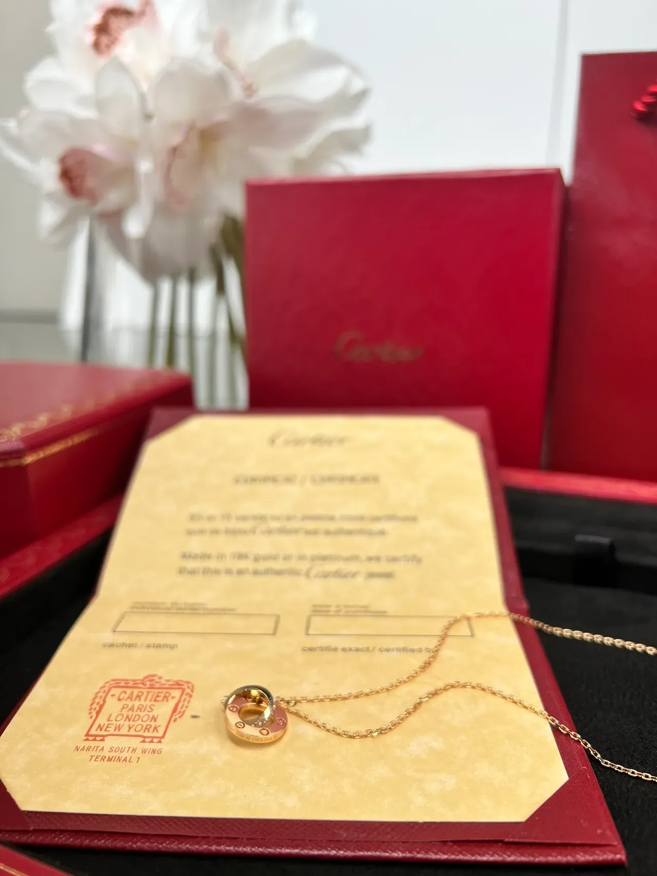 Cartier Love Interlocking Double-Circle Gold Necklace 7