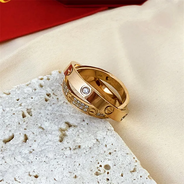 Cartier Love Ring Argent Or Rose Or Jaune Pavé Bagues Diamant 3