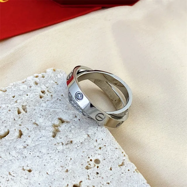 Cartier Love Ring Argent Or Rose Or Jaune Pavé Bagues Diamant 5